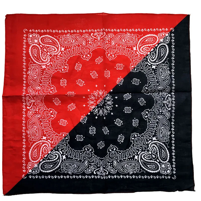 New 55CM*55CM 100% Cotton Black and White Red Skull and Paisley Bandana for Mens/Boys/Womens/Girls