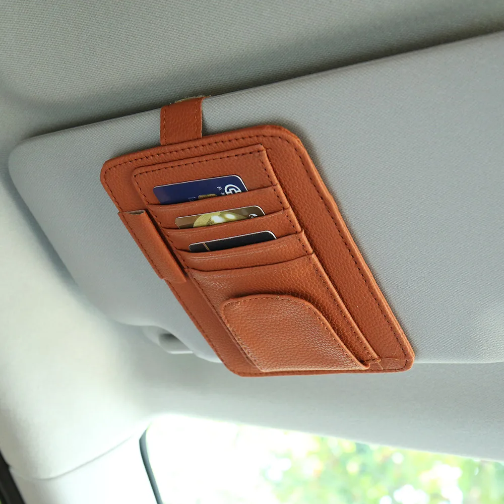 YawlooC Car Ticket Receipt Card Clip Storage Holder Sun Visor Glasses Sunglasses Ranura de clip de los vidrios new quality