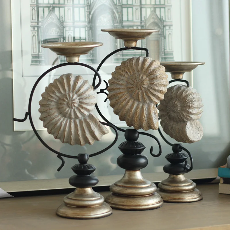 The high-grade decoration Home Furnishing retro jewelry crafts decoration conch three piece holder