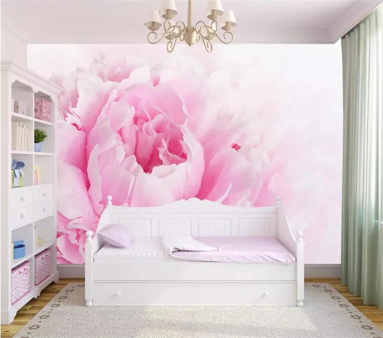 

Custom Photo Wallpaper Murals 3D Romantic Pink Flower Children Princess Room Bedroom Wall Decoration Mural Wallpaper For Walls