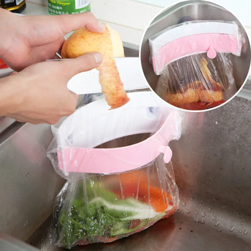 Home kitchen suction kitchen Garbage bag holder Folding Hanging Sink Hanger Waste storage don't include opp bag