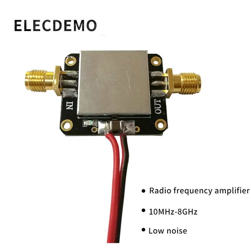 RF Amplifier Low Noise LNA Broadband 10M-8GHz Gain 12dB Gain Onboard Shield Cover