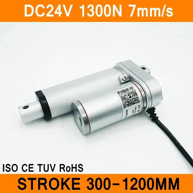 

Linear Actuator 24V DC Motor 1300N 7mm/s Stroke 300-1200mm Linear Electric Motor IP54 Aluminum Alloy Heavy Duty CE RoHS ISO