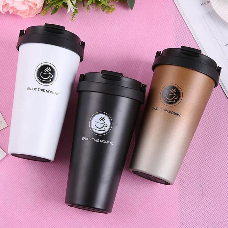 Keelorn 500ML Coffee Thermos Cup Thermocup Stainless Steel vacuum flasks Thermoses Sealed Thermo mug for Car My Water Bottle