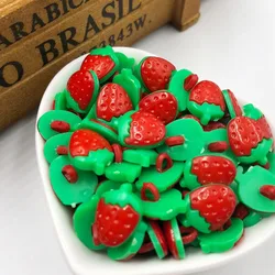 100pcs  Strawberry Plastic Buttons For Kid's Sewing Notions Crafts PT37