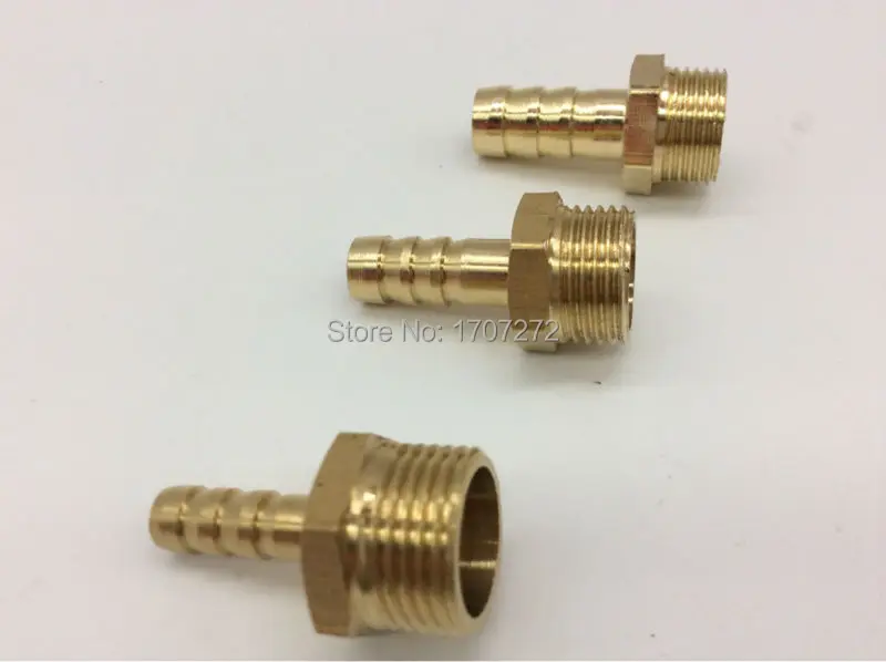 

free shipping copper fitting 6mm/ 8mm/10mm/12mm Hose Barb x 3/8" inch male BSP Brass Barbed Fitting Coupler Connector Adapter