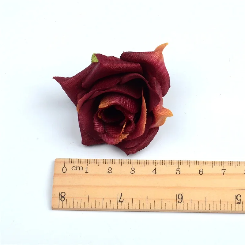 30/100Pcs Artificial Flower 5cm Silk Rose Flower Head Wedding Party Home Decoration DIY Wreath Scrapbook Craft Fake Flower