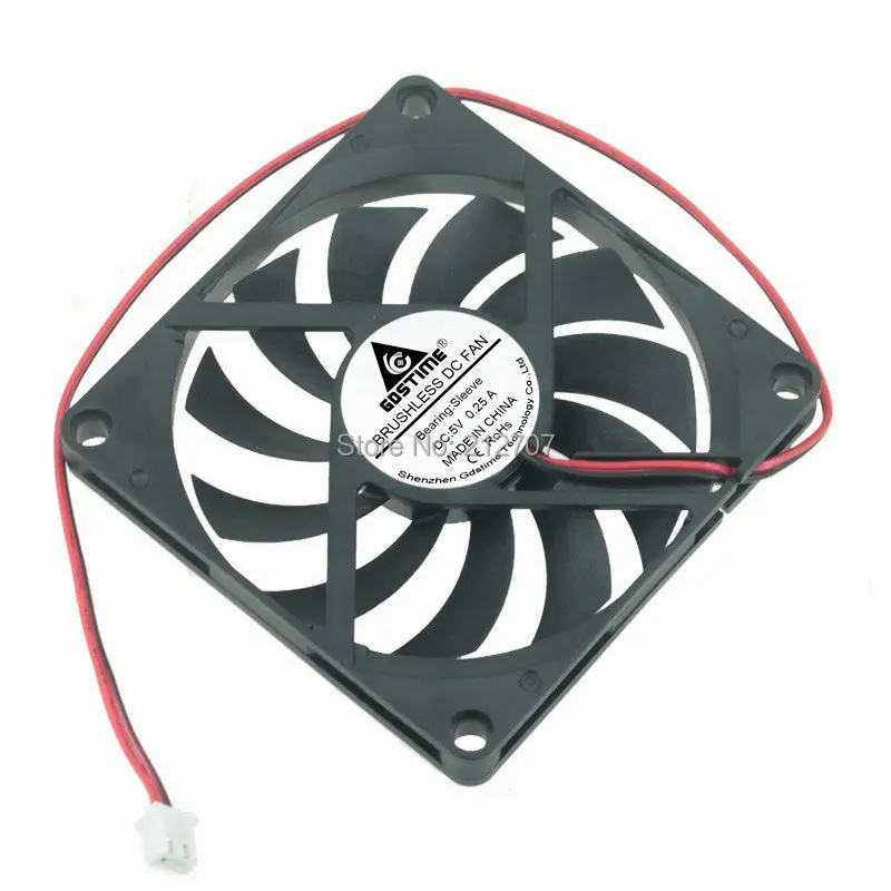 20pcs Gdstime DC 5V 2Pin 80x80x10mm 8010 80mm CPU Cooler Equipment Cooling Fan