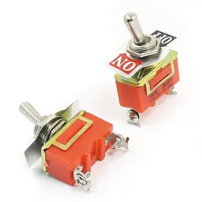 Panel Mount ON/OFF SPST Rocker Type Toggle Switch AC 250V 15A E-TEN1021 2pcs