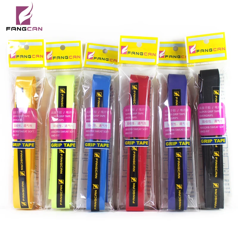 FANGCAN 6PCS Tacky PU Tennis Grip Cushion Badminton Squash Racket Over Grip with Foam Ridge