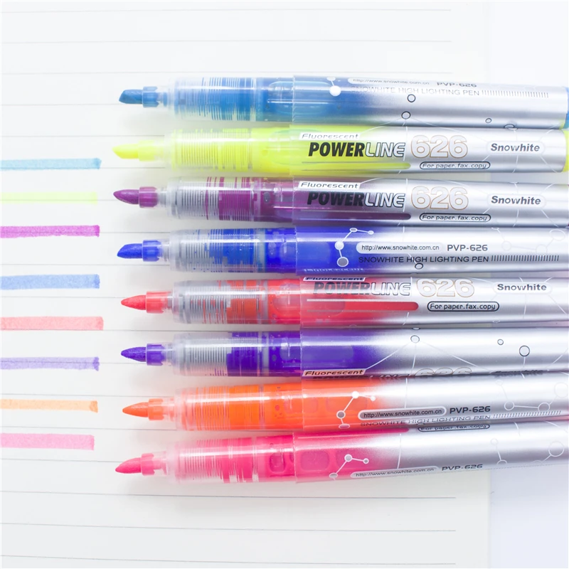 626 new office multicolor power line free ink Head Pen Note Pen high-lighter pen