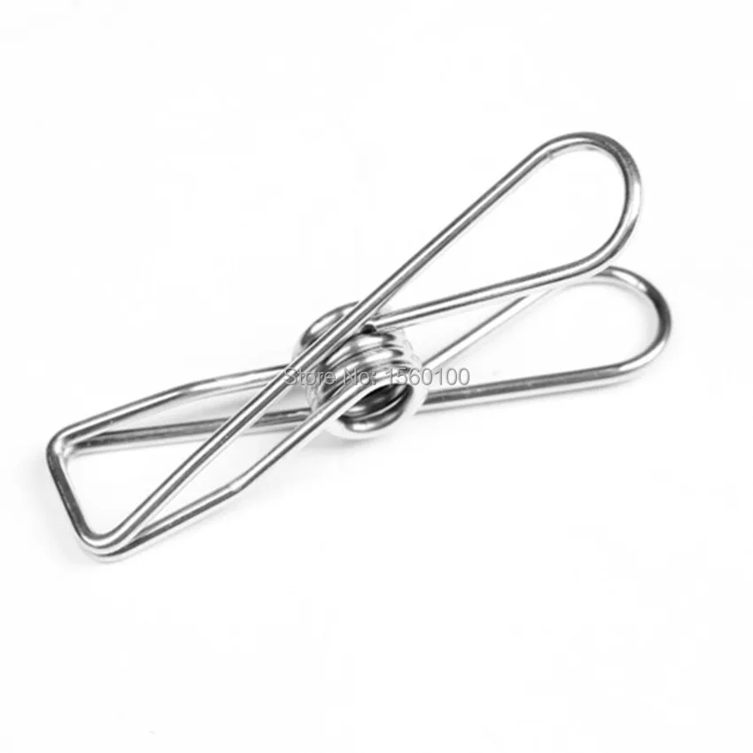 Free Shipping (20pcs/lot) Silver Metal Clips Stainless steel ticket clip Clothes/Socks Hanging Pegs Clips Clamps Silver Laundry