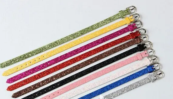 

Free Shipping 20pcs 8MM Adjustable Glitter Powder Faux Leather Strap Wristband Bracelets,Fit Slide Letter /Slide Charms