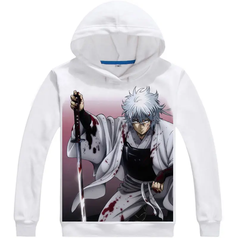 Gin Tama Silver Soul Hoodie Anime Sakata Gintoki Cosplay Cartoon Pullover Cute Sweatshirts Japanese Cartoon Fans