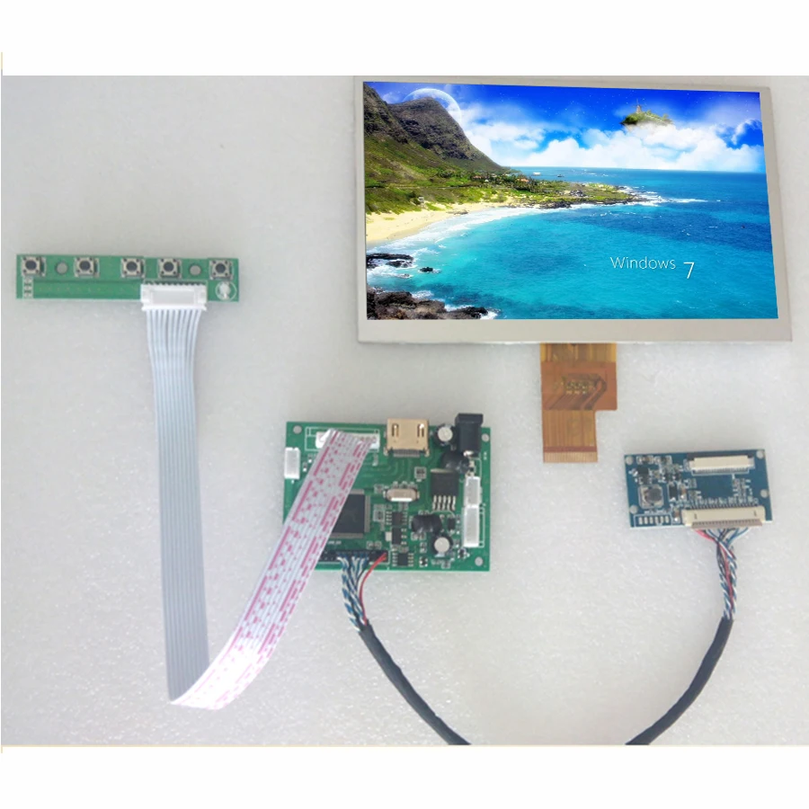 7 Inch 1024*600 LCD Display for Windows with HDMI-compatible Driver Board + Keypad DIY PC Second Portable Monitor