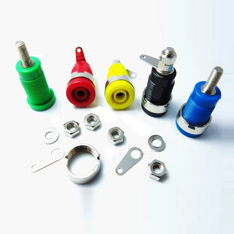 10pcs/lot 4mm Coopper Banana Jack Terminal Panel Socket Terminals Test Instrumentation 5 Color for Choice