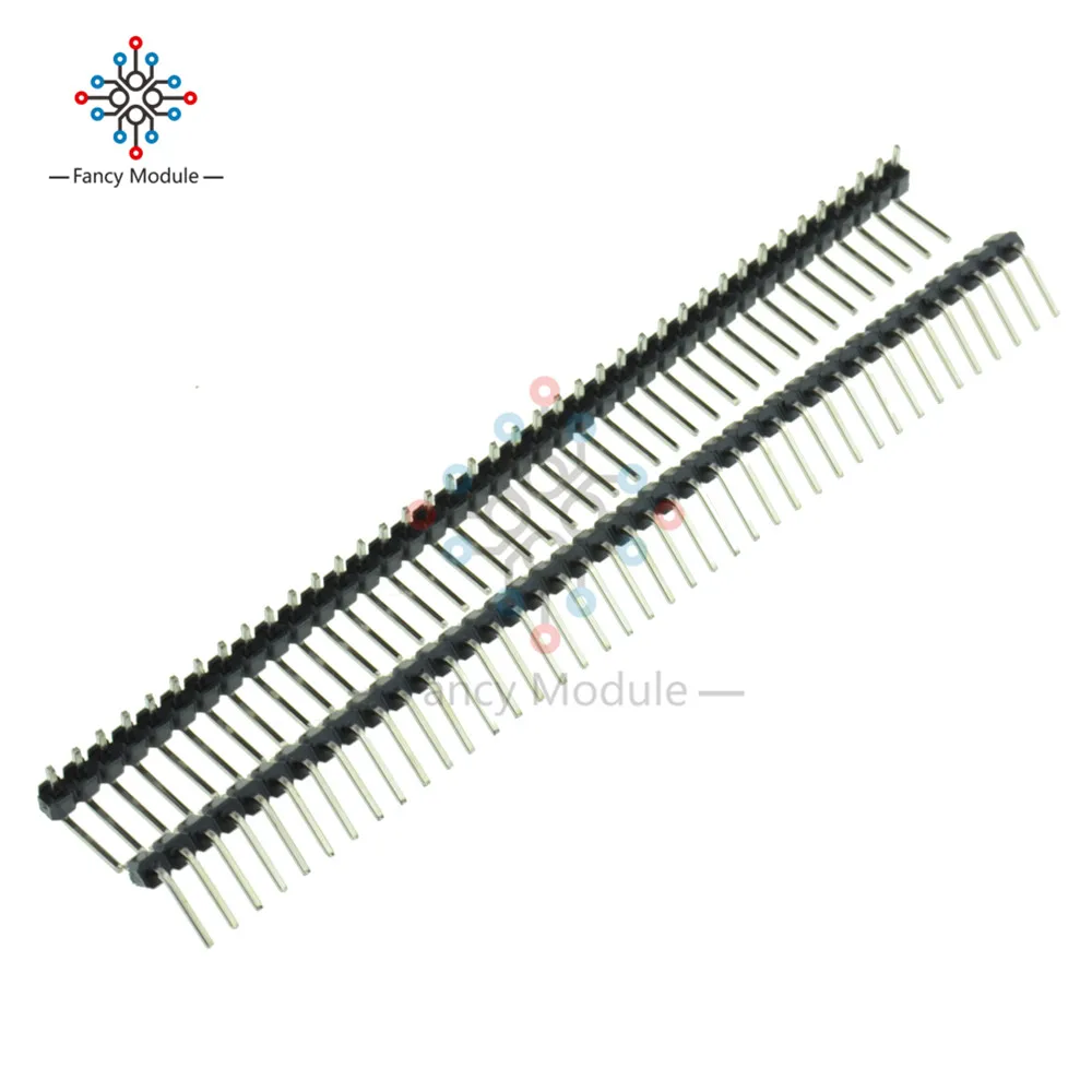 Hot Sale 10pcs 40 Pin 1x40 Single Row Male 2.54mm Breakable Pin Header Right Angle Connector Strip