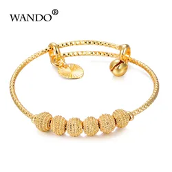 Trendy Children's bracelet Small Bangles&Bracelet Lovely Gold Color Charm Beads Baby Bracelet bangle Jewelry Gift