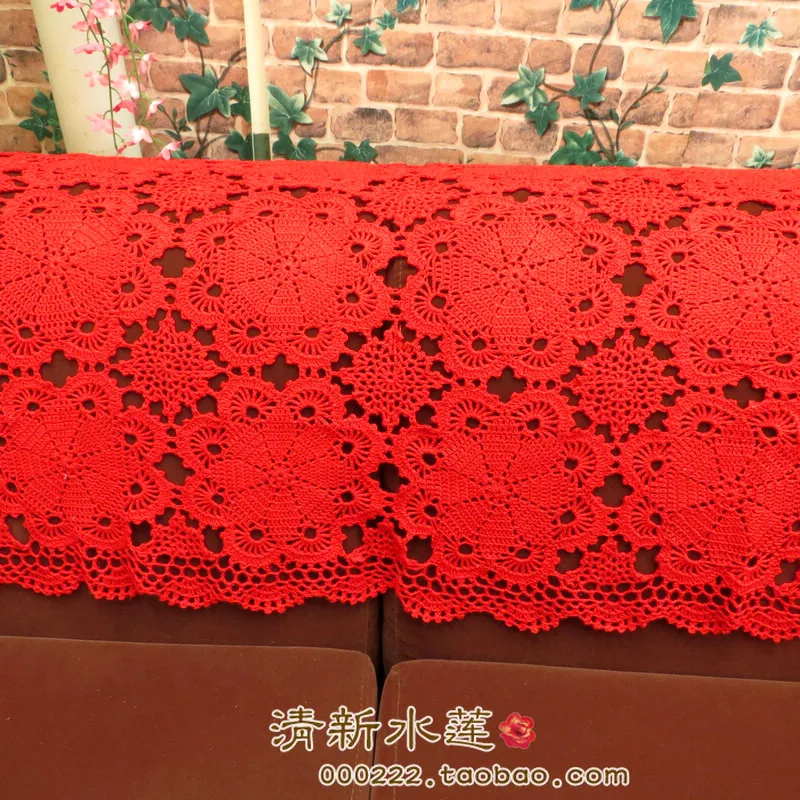 free shipping cotton crochet lace sofa cover for decor sofa towel with flowers cutout sofa towel as innovative houseware