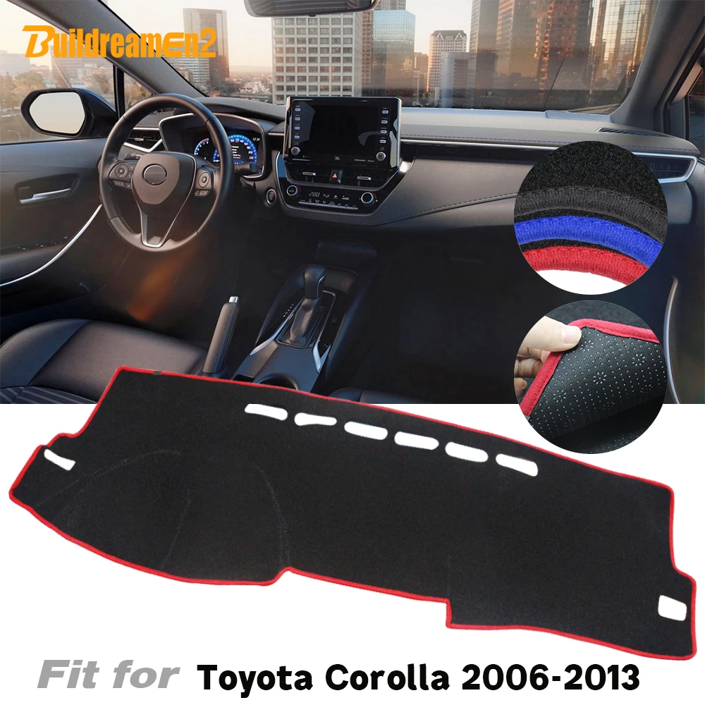 Car Dashboard Avoid Light Pad Instrument Platform Desk Cover Dash Mat Carpet Anti-Slip For Toyota Corolla E140/E150 2006-2013