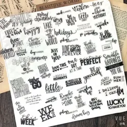 KSCRAFT 90pcs Beautiful Words Vellum Stickers for Scrapbooking/ DIY Crafts/ Card Making Decoration