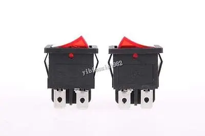 10pcs Red Light Illuminated DPST ON-OFF Snap in Boat Rocker Switch 6A/250V 10A/1