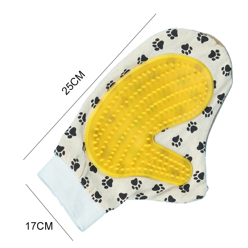 Pet Dog cat bath massage gloves hair cleaning comb Yellow Pet Dog Supplies silicone Pet Cleaning Brush Glove