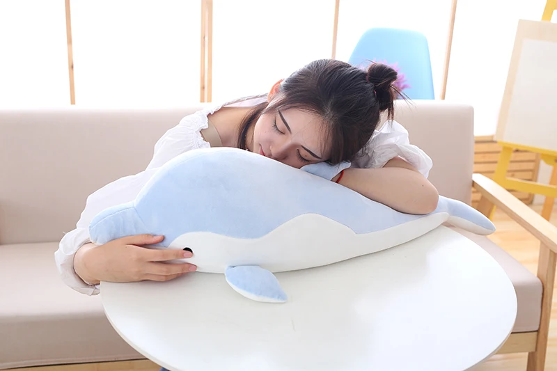 

large 70cm lovely dolphin plush toy down cotton very soft doll sofa cushion throw pillow birthday gift s2472