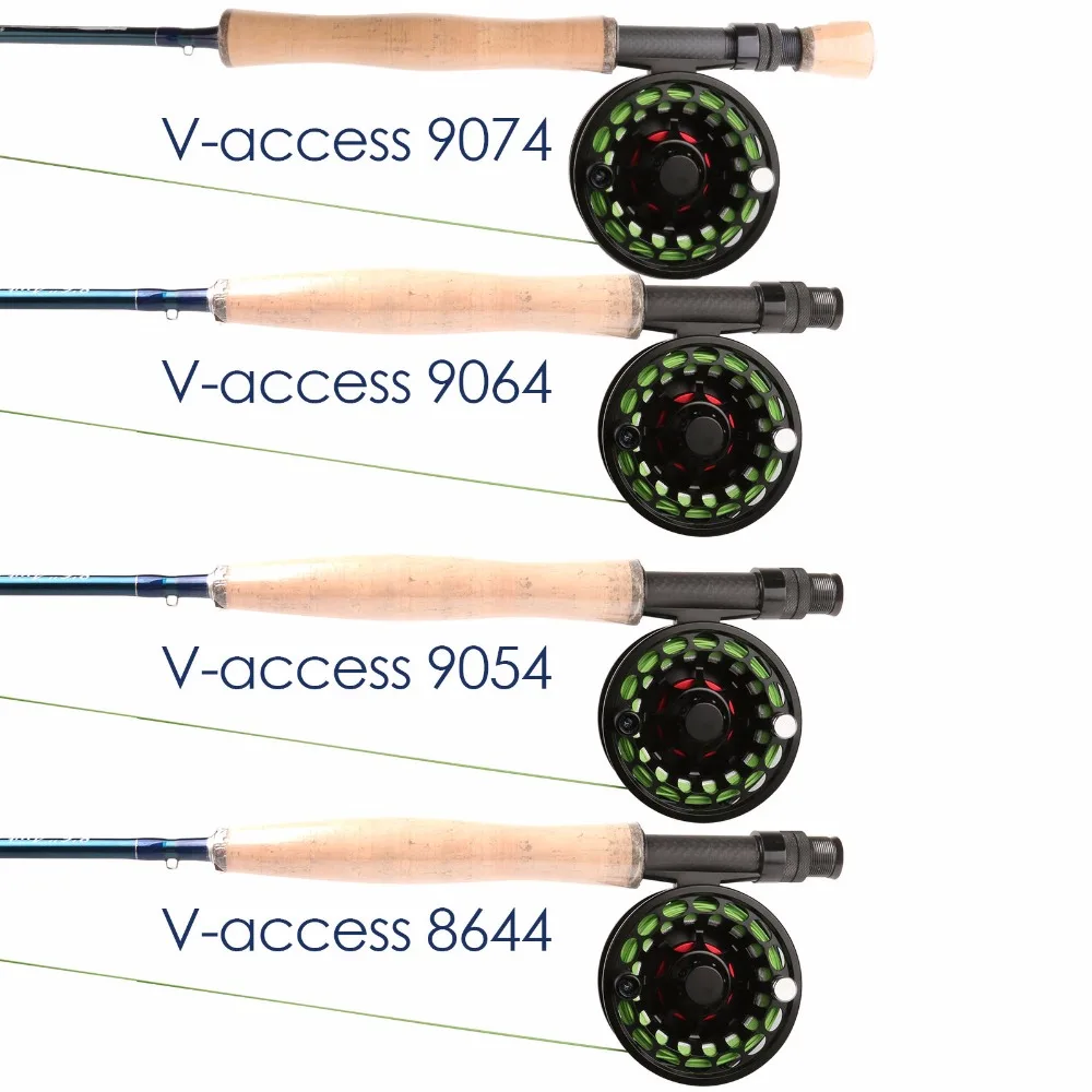 Vara de pesca com mosca Maximumcatch 3/4/5/6/7/8/10/12WT 8,4/ 9/10 pés Vara de mosca de ação rápida de carbono com tubo