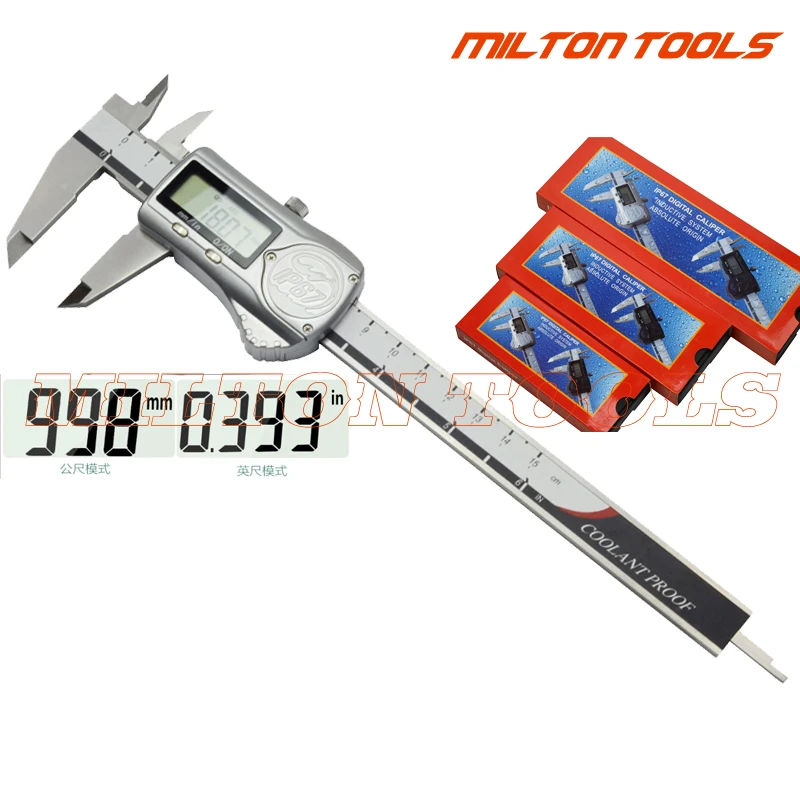 0-150mm 200mm 300mm IP67 waterproof electronic digital vernier caliper slide ruler thickness caliper micrometer paquimetro