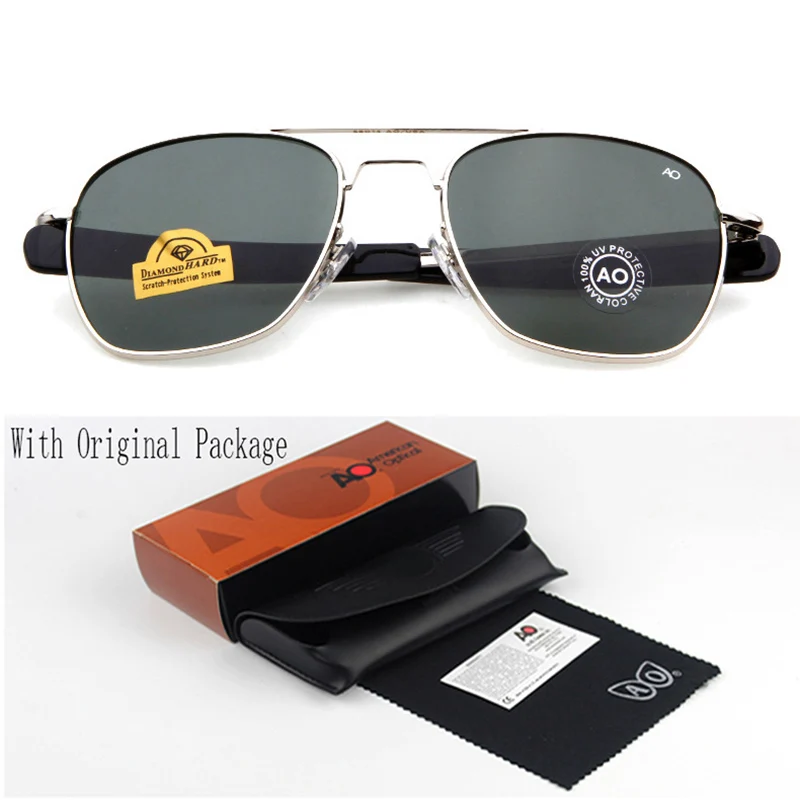 Fashion Sunglasses Men American Army Military Brand Designer AO Sun Glasses For Male Optical Glass Lens  de sol RS263