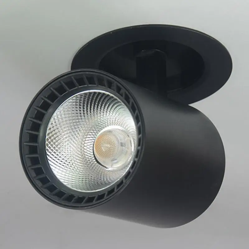 Kualitas tinggi COB 20W Permukaan Dipasang Lampu Led Down light Tersembunyi COB Led lampu Putih/Hitam shell AC85-265V