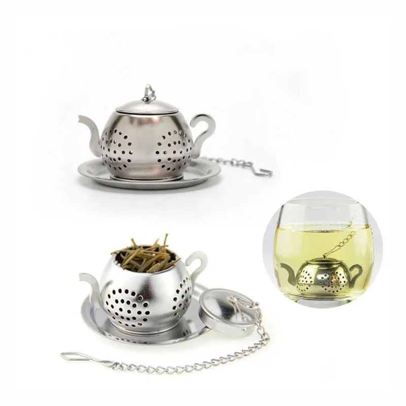 Stainless Steel Tea Infuser Pendant Design, Tea Strainer, Teapot Type, Creative Tea Accessories, Home Office Gift, 60 Pcs