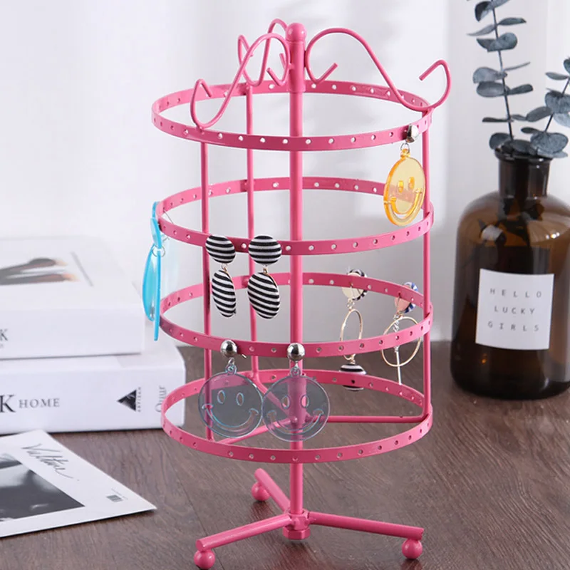 Top selling Jewelry organization Multifunctional Metal Display Stand Holder Round 96 Holes Earring Stud Necklace Jewelry Display