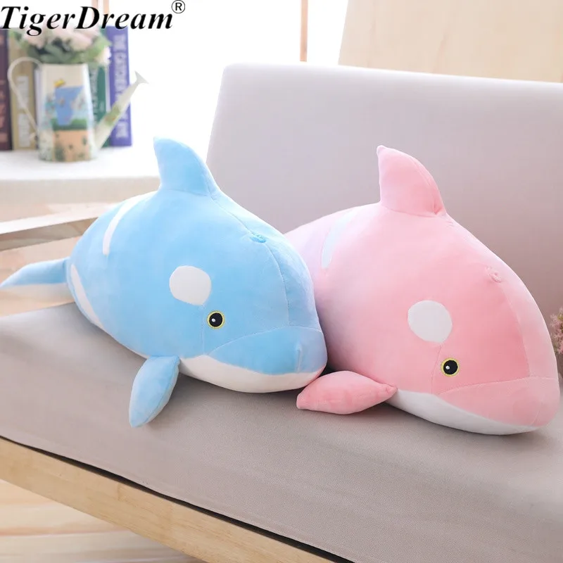 

One Piece Soft Tiger Whale PP Cotton Plush Toy Creative Dolls Cute Cushions Stuffed Sleeping Pillows Bedroom Toys 2 Colors