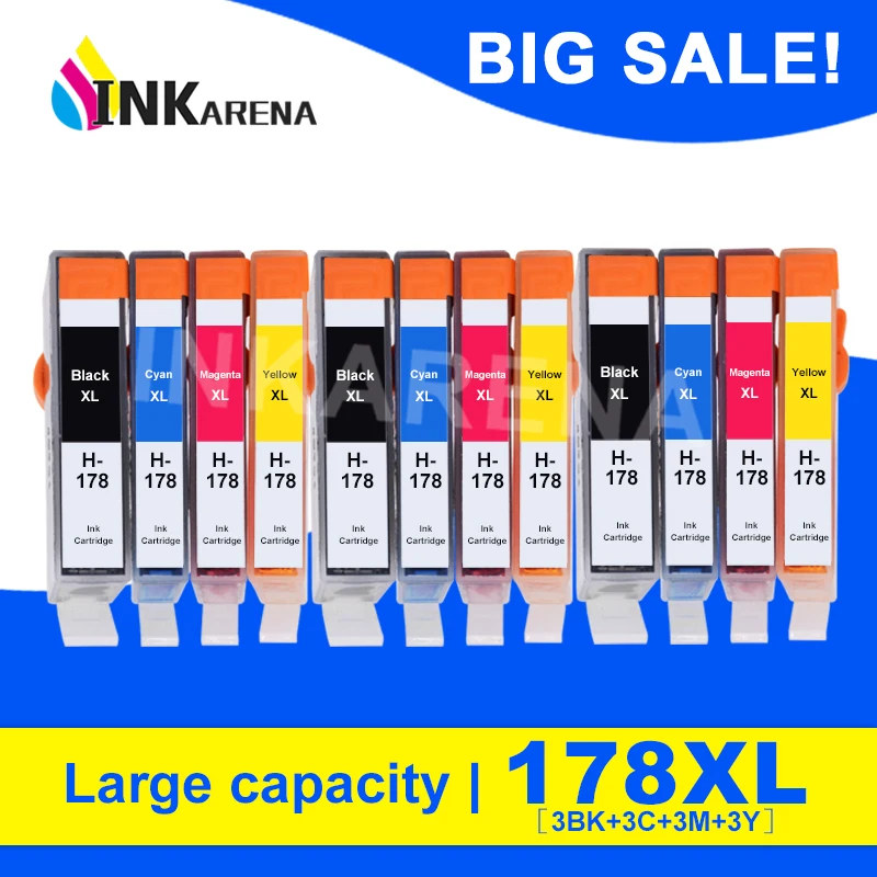 

INKARENA 3Set Color Inkjet Ink Cartridge 178 XL Replacement for HP 178XL Photosmart 4620 5510 5520 5515 5521 6510 6520 Printer