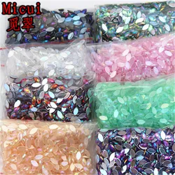 Micui 1000PCS 3*6mm Horse Eye Crystal Flatback Acrylic Rhinestone Glue On Strass Crystals Stones Non Hotfix Gems ZZ611