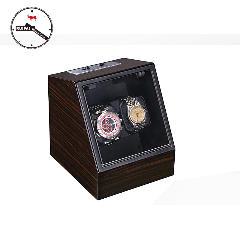 High-End  P0078-WG Wood-Grain Festivals Gift Watch Winder Box 2 Slot Ultra Quite Automatic Watch Winder