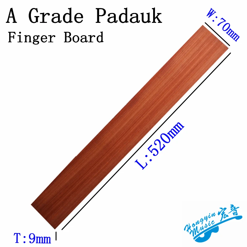 African Padauk Wood Fingerboard For Classical Guitar Standard 650mm Chord Length Semi-finished Fingerboard Pterocarpus Soyauxii