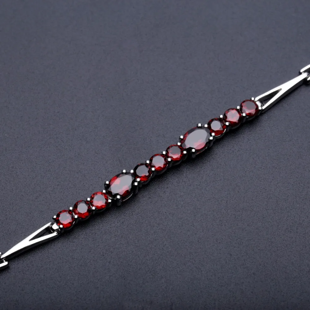 GEM\'S BALLET 5.32Ct Natural Red Garnet Tennis Bracelet Genuine 925 Sterling Silver Bracelets&bangles Women Fashion Fine Jewelry