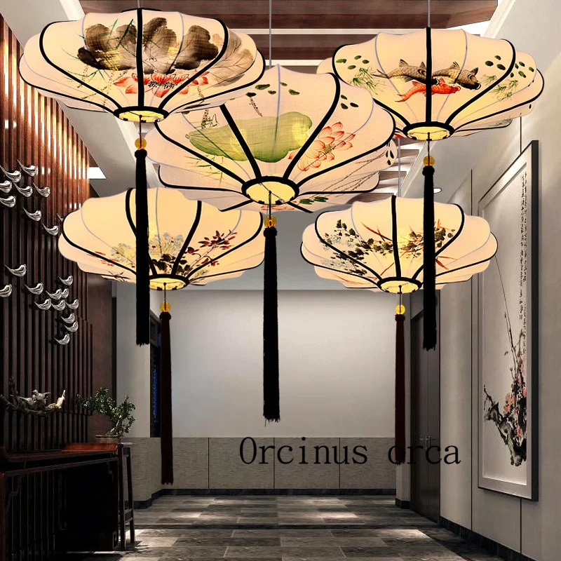 The new Chinese style chandelier southeast classical  hotel restaurant Chinese wind Zen restaurant creative lamp lantern