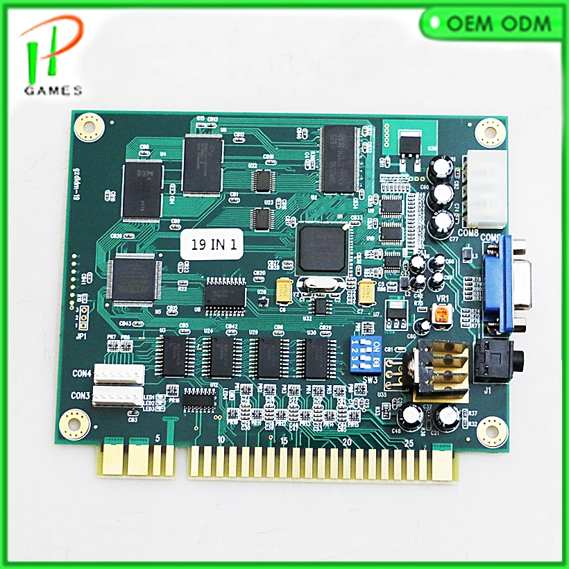 

1pcs Classical Game 19 in 1 game PCB board Jamma multi games support CGA and VGA,suitable for horizontal monitor