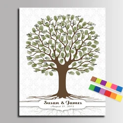 Personalized Wedding Gift Fingerprint Tree canvas Painting Guest Book Baby Shower wedding souvenirs Children first communion