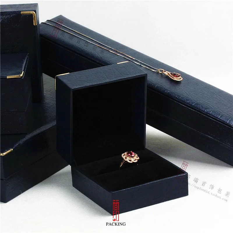 

Boutique blue ring box, Japanese wedding proposal jewelry box, high-end jewelry packaging gift box