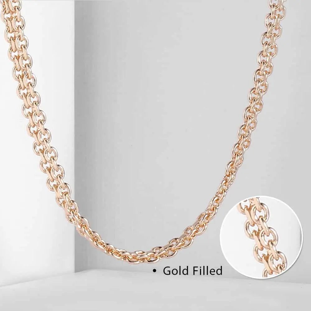 5mm Womens Girls Necklaces 585 Rose Gold Color Braided Weaving Bismark Link Chain Necklace Fashion Jewelry 20inch 24inch CN05