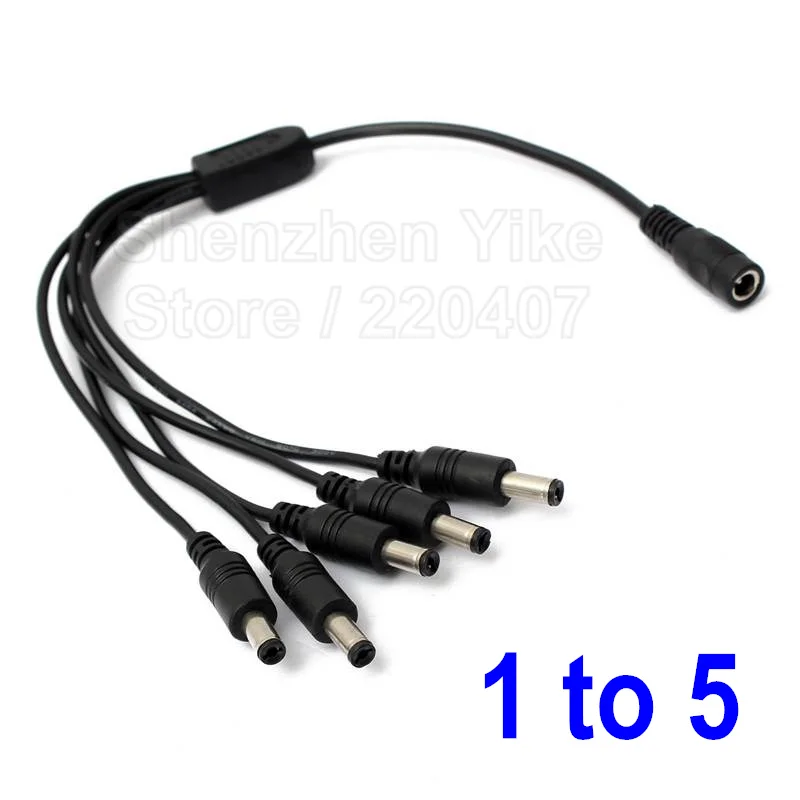 DC Power 1 Female to 2 3 4 5 8 Male Way Splitter Adapter Connector Plug Cable 5.5mm*2.1mm 12V For CCTV Camera LED Strip Light