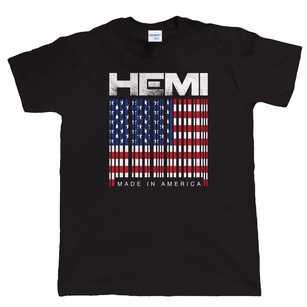 

T-Shirt For Male Short Sleeves 100% Cotton Classic Hemi Barcode, Mens Muscle Car T Shirt, Hot Rod, V8 Tee Shirt Printing