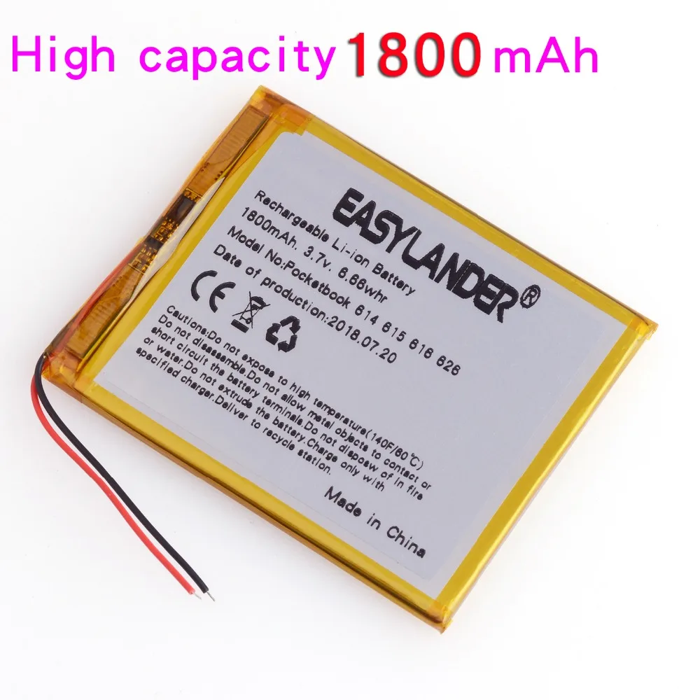 

3.7V 1800mAh 4G-15 / 4K-19 li Polymer Battery For PocketBook 614 615 624 626 For Digma E628 R657 R659 Battery Touch Lux 3