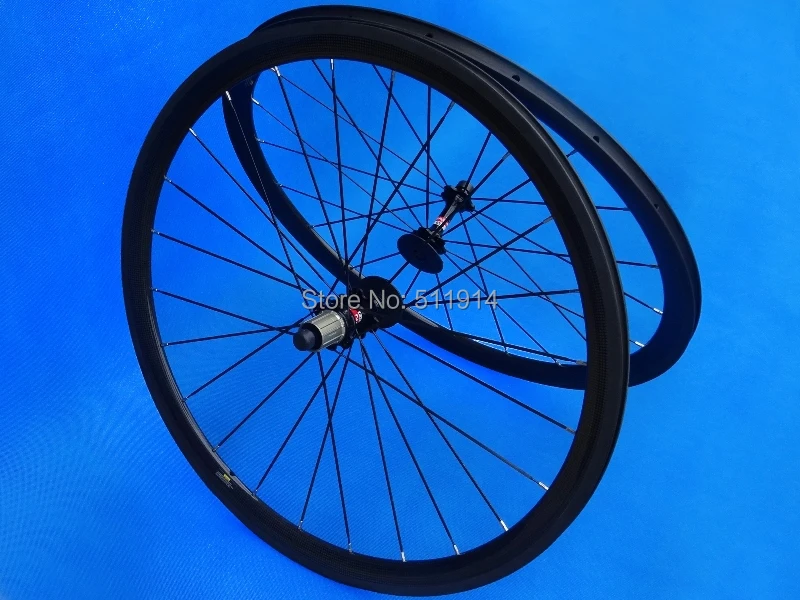 FLYXII Brand New Full Carbon Glossy Clincher Rims Clincher Wheelset Road Bike 38mm Bicycle Wheel