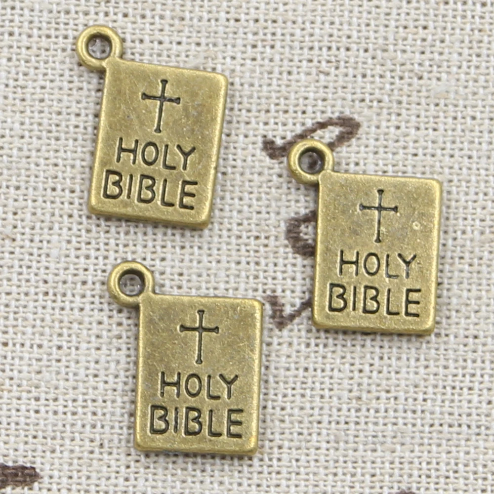 10pcs Charms Book Holy Bible 17x14mm Antique Pendant fit,Vintage Tibetan Bronze Silver color,DIY Handmade Jewelry